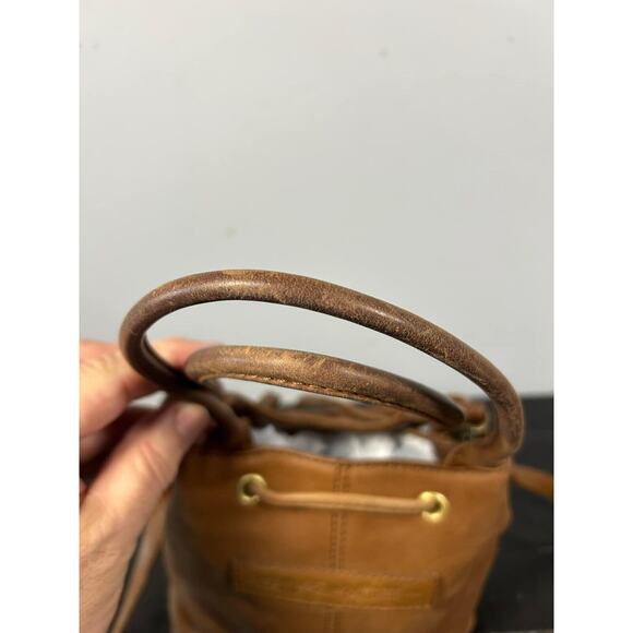 Vintage 00s Y2K FOSSIL Leather Convertible Bucket Bag Handbag Purse - Picture 6 of 10